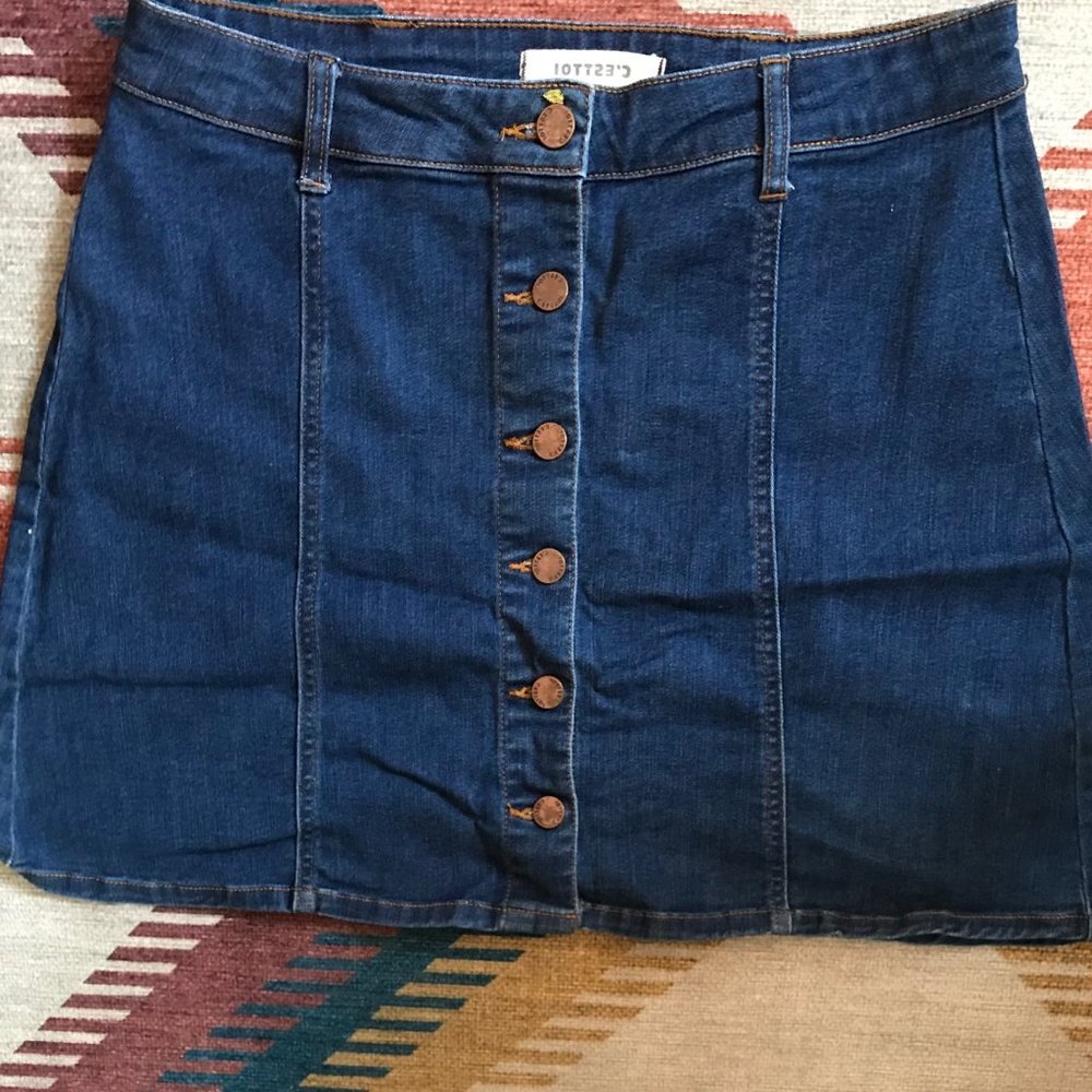 C'est Toi button down mini skirt